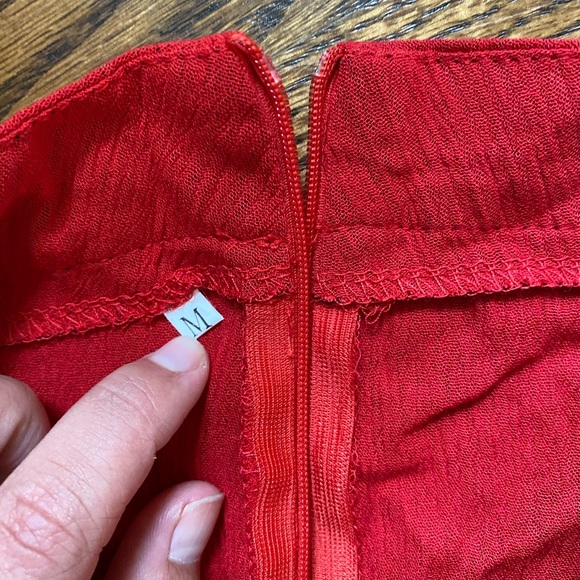 Red Flare Pants M - Picture 2 of 3